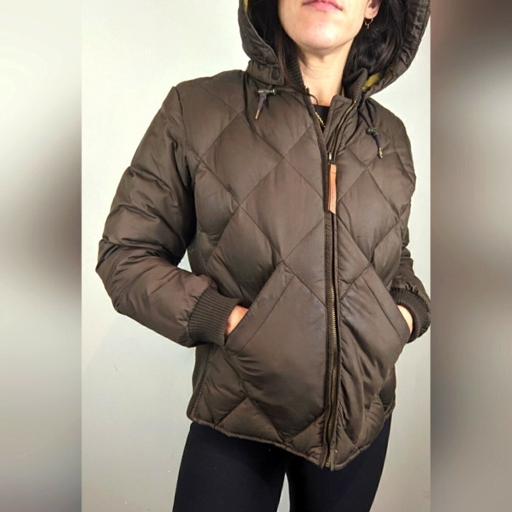 EDDIE Bauer Goose down "Skyliner" coat brown fits medium - Picture 2 of 12